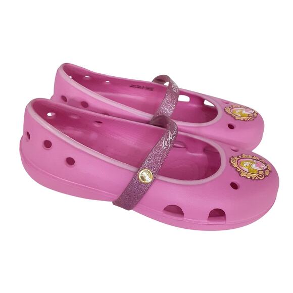 Crocs Keeley Flats Disney Princess Aurora Pink Ballet Flats Girls 1 Ballerina - Picture 3 of 8